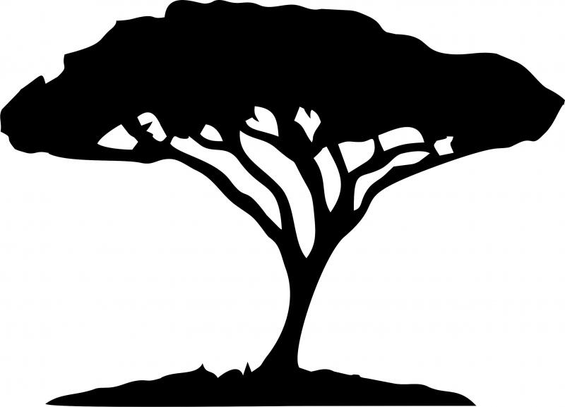 Acacia Tree Silhouette Laser Cut Appliques (Size: 10"W)