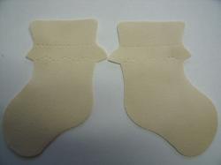 Baby Bootie Pair Laser Cut Appliques (Size: with FUSIBLE - 4"H, Color: Tan/Beige )