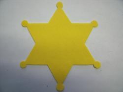Badge Laser Cut Appliques (Size: 4"H, Color: Yellow  )