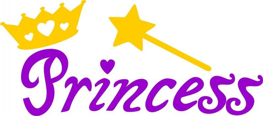 KIT - Princess, Crown & Wand Set Laser Cut Appliques (Price: WITH fusible Backing - 10"W)