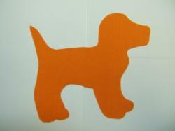 Dog - Puppy Laser Cut Appliques (Size: 6"W, Color: Orange  , Direction: Facing right)