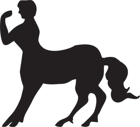 Centaur - Half Horse/Half Man Silhouette Laser Cut Appliques (Size: with FUSIBLE - 10"H, Direction: left)
