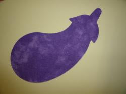 Eggplant/Squash Laser Cut Appliques (Color: Tonal - Purple, Size: 6"W, Direction: Facing left)