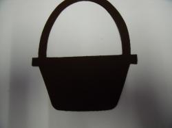 Basket Laser Cut Appliques (Size: with FUSIBLE - 5"H, Color: Brown  )