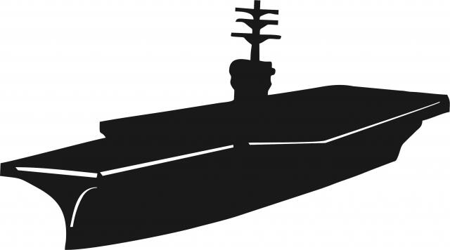 Aircraft Carrier Silhouette Laser Cut Appliques (Size: with FUSIBLE - 9"W, Direction: facing left)
