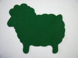 Easter Lamb Laser Cut Appliques (Size: 5"W, Color: Green , Direction: Facing right)