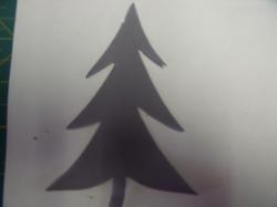 Fir Tree Laser Cut Appliques    (Size: 5"H, Color: Gray )