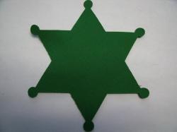 Badge Laser Cut Appliques (Size: 4"H, Color: Green )