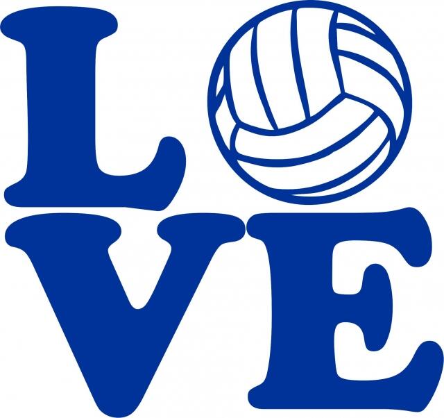 LOVE - Volleyball Laser Cut Silhouettes (Size: WITH fusible - 5