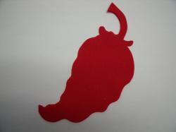 Chili Pepper Laser Cut Appliques (Size: 5"H, Color: Red , Direction: Facing left)
