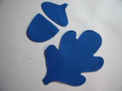 Acorn & Leaf Set Laser Cut Appliques (Size: with FUSIBLE - 6"H, Color: Blue  )