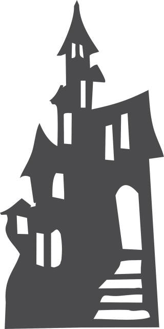 Haunted House with Stairs Laser Cut Appliques (Price: Price, Color: Black)