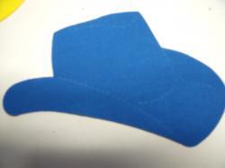 Cowboy Hat Laser Cut Appliques (Size: 4"W, Color: Blue  , Direction: Facing left)