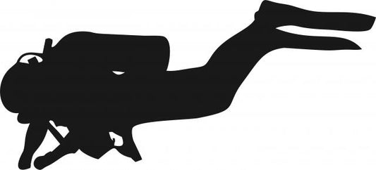 Seaman/Frogman Diver Silhouette Die Cut Appliques (Size: With FUSIBLE - 10"W, Direction: facing left)