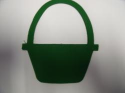 Basket Laser Cut Appliques (Size: with FUSIBLE - 4"H, Color: Green  )