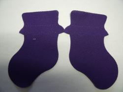 Baby Bootie Pair Laser Cut Appliques (Size: 5"H, Color: Purple  )