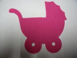 Baby Carriage Laser Cut Appliques (Size: 4"W, Color: Hot Pink , Direction: Facing right)