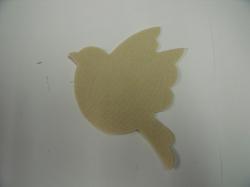 Bird Laser Cut Appliques (Size: 4"H, Color: Tan/Beige , Direction: Facing right)