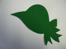 Hat / Sunbonnet Laser Cut Appliques (Size: with FUSIBLE - 5"W, Color: Green , Direction: Facing left)