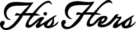 His & Hers Set Cursive Laser Cut Silhouettes (Size: with FUSIBLE - 3"H )