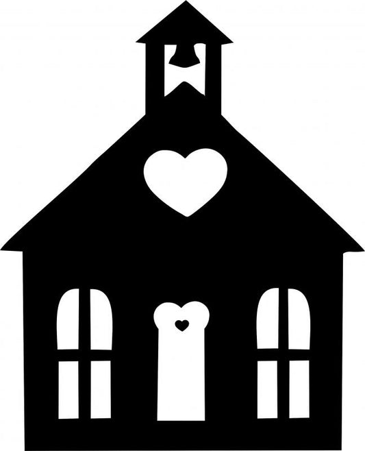 Church #1 Silhouette Laser Cut Applique (Size: 9"H)