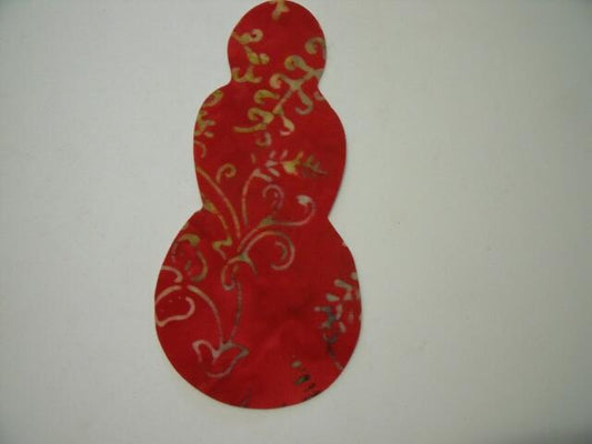 Christmas Snowman Laser Cut Appliques (Size: 5"H, Color: Red Filigree)