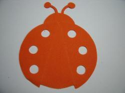 Ladybug Laser Cut Appliques (Size: with FUSIBLE - 4"H, Color: Orange )