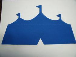 Circus Tent Laser Cut Appliques (Size: \WITH Backing - 10"W, Color: Blue  )