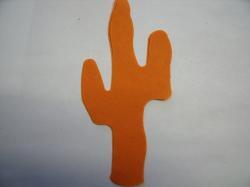 Cactus Laser Cut Appliques (Size: with FUSIBLE - 5"H, Color: Orange  )
