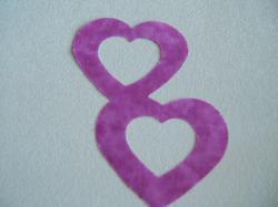 Double Nested Heart Laser Cut Appliques (Size: 6"H, Color: Tonal - Very Berry )