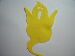 Ghost Laser Cut Appliques (Size: with FUSIBLE - 5"H, Color: Yellow)