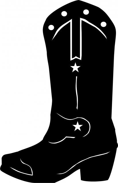 Cowboy Boot Silhouettes Laser Cut Appliques (Size: 10"H, Direction: facing left)