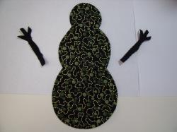 Christmas Snowman Laser Cut Appliques (Size: 5"H, Color: Black Baubles & Beads)