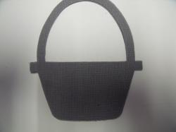 Basket Laser Cut Appliques (Size: 5"H, Color: Gray)