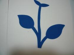 Flower Stem w/Leaf Small Laser Cut Appliques (Size: 4.5"H, Color: Blue )