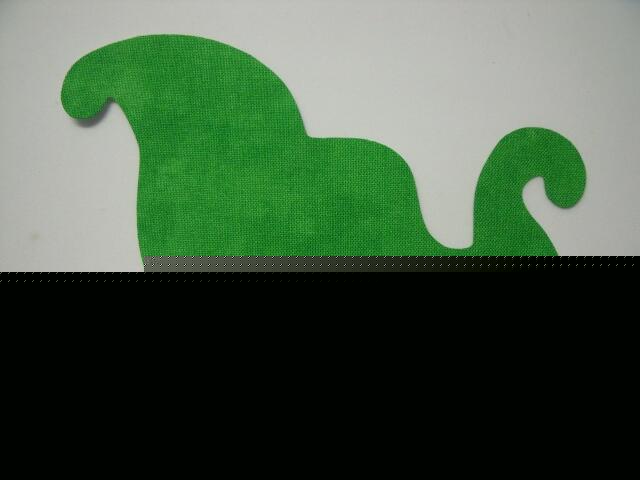 Christmas Sleigh Laser Cut Appliques (Size: 4"W, Color: Tonal - Green, Direction: Facing right)
