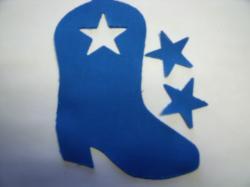 Cowboy Boot Laser Cut Appliques (Size: 6"H, Color: Blue  , Direction: Facing left)
