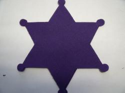 Badge Laser Cut Appliques (Size: 5"H, Color: Purple )