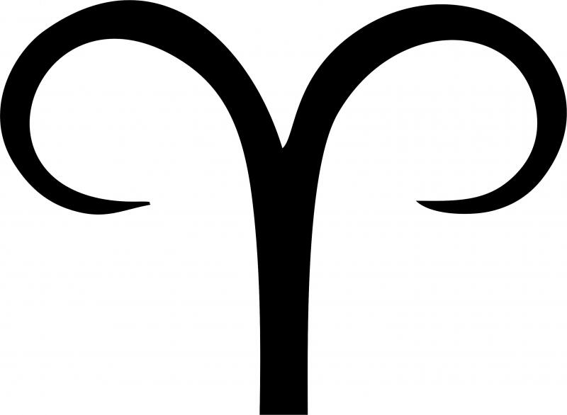 Aries Symbol Silhouette Laser Cut Appliques (Size: with FUSIBLE - 8"W)