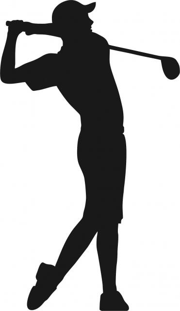 Golfer Silhouette Laser Cut Appliques (Size: 9"H, Direction: facing right)