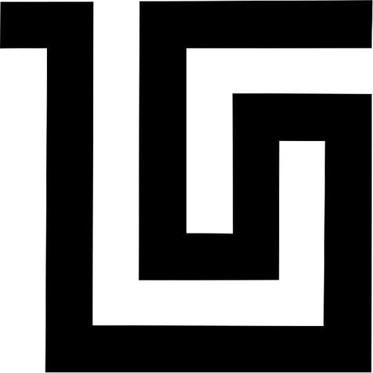Greek Key Silhouette Laser Cut Appliques (Size: 5"H, Color: black)
