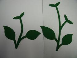 Flower Stem w/Leaf Laser Cut Applique Sets (Size: set, Color: Green )