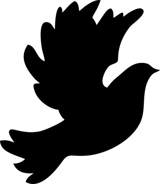 Dove Laser Cut Appliques (Size: 9"H, Color: Black facing right)