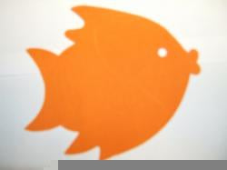 Fish Laser Cut Appliques (Size: 4"W, Color: Orange  , Driection: Facing left)