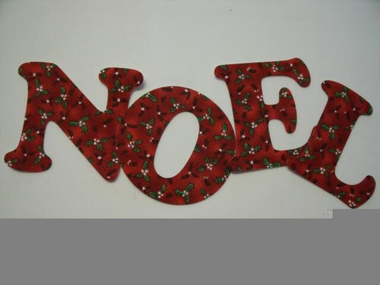 Christmas NOEL Letters Laser Cut Appliques (Size: 6"H, Color: Black Hearts & Ribbons)
