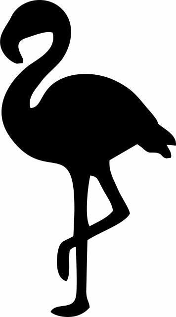 Flamingo Silhouette Laser Cut Appliques (Size: 10"H, Color: black)