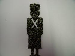 Christmas Toy Soldier Laser Cut Appliques (Size: with FUSIBLE - 5"H, Color: Black Baubles & Beads)
