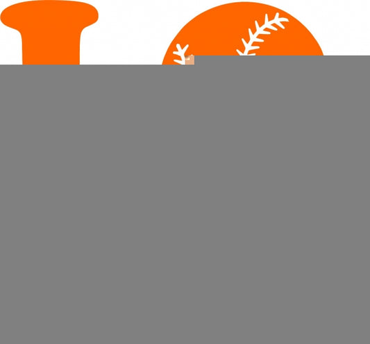 KIT - LOVE - Baseball Laser Cut Silhouettes (Size: 3"H, Color: Orange)
