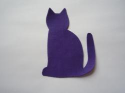 Cat Laser Cut Appliques (Size: 4"H, Color: Purple  , Direction: Facing right)
