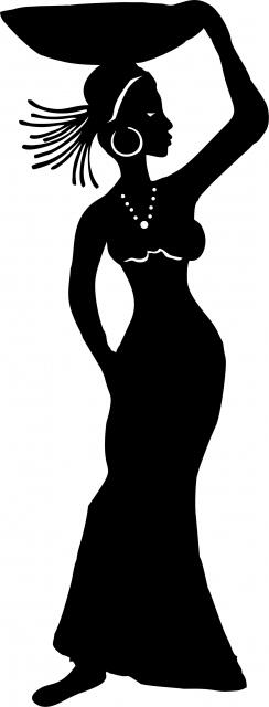 African Woman - Shani Silhouette Laser Cut Appliques (Size: 12"H, Direction: facing right)